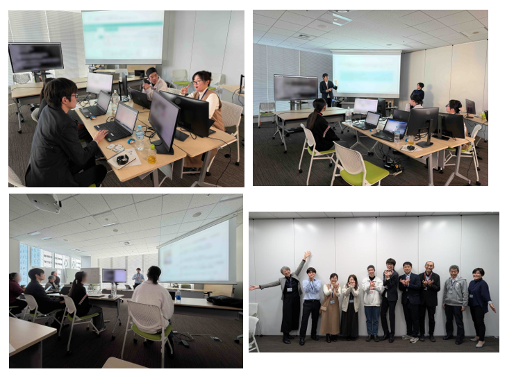 4枚の画像のコラージュ。それぞれワークの様子や記念写真。